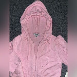 Pink Knit sweater with hood